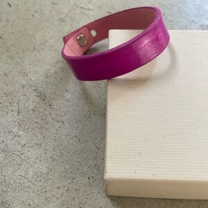 Vibrant Pink Leather Bracelet